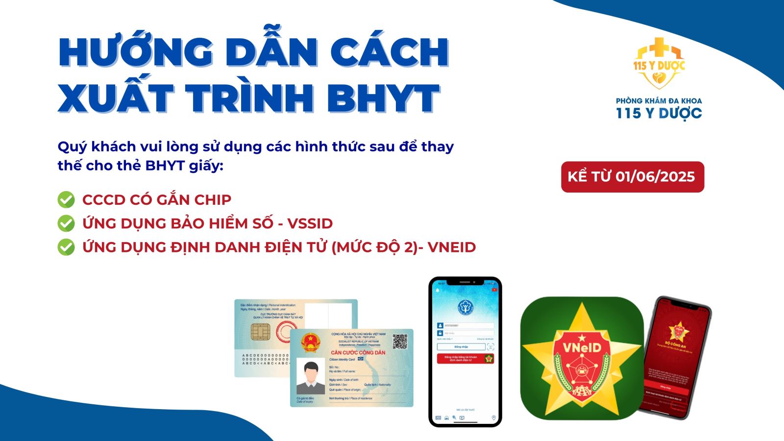 HƯỚNG DẪN KHÁCH HÀNG KHI ĐI KHÁM BHYT TỪ NGÀY 01/6/2025